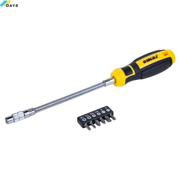 Викрутка з гнучким валом + біти 6шт CrV Mega SIGMA (4009721) 4009721 фото