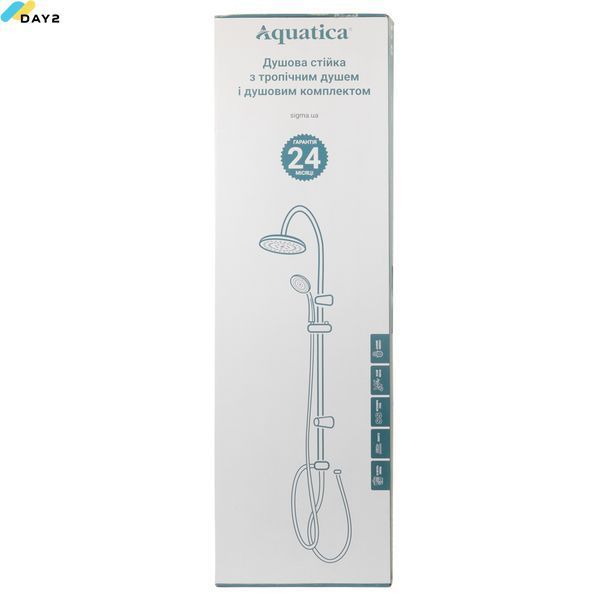 Душова стійка з тропічним душем та душовим комплектом (46A) AQUATICA (9792146) 9792146 фото