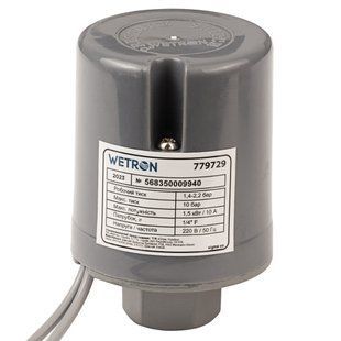 Реле тиску 1.5кВт 1.4-2.2 бар циліндр (гайка) WETRON (779729) 779729 фото