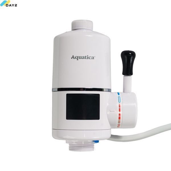 Кран-водонагрівач проточний s96 3.3кВт для кухні вилив вухо на гайці з індикатором і термостатом AQUATICA (9796133) 9796133 фото