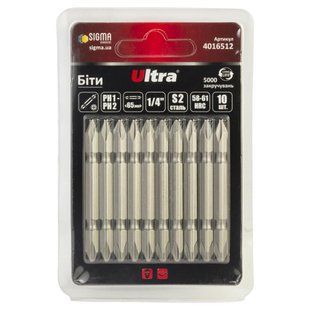 Біти PH1-PH2&times;65мм &frac14;" 10шт S2 (блістер) ULTRA (4016512) 4016512 фото