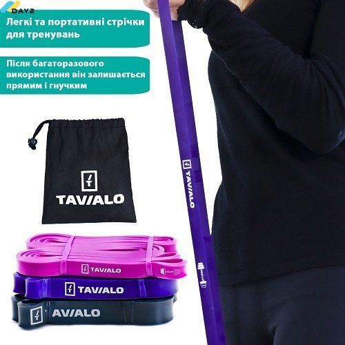 Гумові петлі Tavialo для фітнесу, підтягувань 3 шт (183100003) 183100003 фото