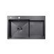 Кухонна мийка Kroner KRP Schwarze - 7848LHM PVD (3.0/1.0 мм) CV030023 фото 1