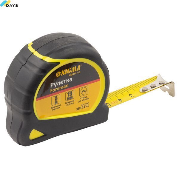Рулетка Foreman 5м&times;19мм (без шнурка для утримання) SIGMA (3815151) 3815151 фото