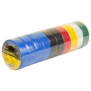 Стрічка ізоляційна ПВХ кольорова 0.13мм&times;19мм&times;10м (10шт) SIGMA (8413051) 8413051 фото