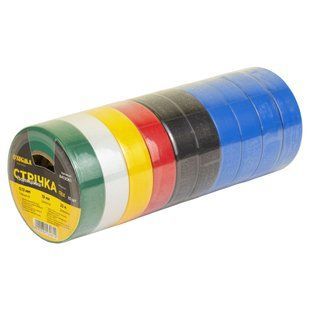 Стрічка ізоляційна ПВХ кольорова 0.13мм&times;19мм&times;20м (10шт) SIGMA (8413061) 8413061 фото