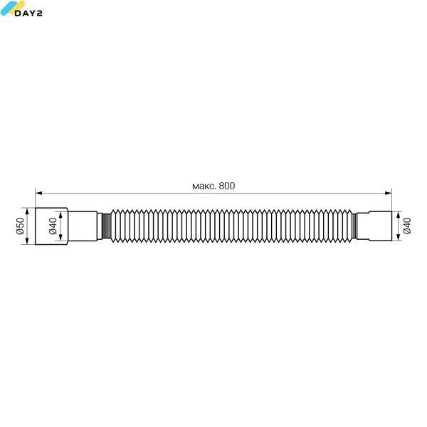 З'єднання гнучке для кухонної мийки &Oslash;40x40/50мм 800мм TAU (9842839) 9842839 фото