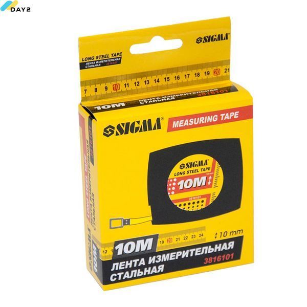 Рулетка сталева стрічка 10м&times;10мм SIGMA (3816101) 3816101 фото