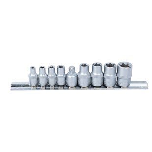 Набір насадок Torx (4 шт 1/4" 4шт 3/8") з перехідником на планці 9шт CrV SIGMA (6086541) 6086541 фото