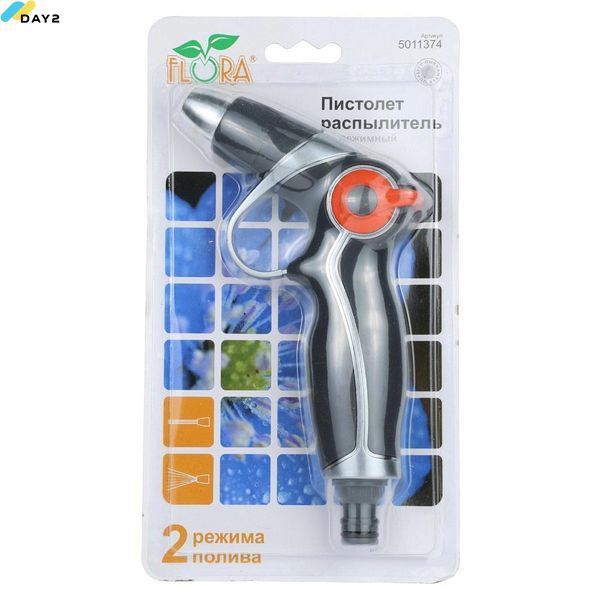 Пістолет-розпилювач 2-х режимний (AL+TPR) FLORA (5011374) 5011374 фото