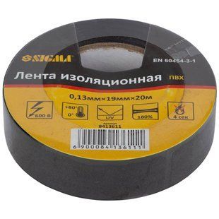Ізолента ПВХ (чорна) 0.13мм&times;19мм&times;20м SIGMA (8413611) 8413611 фото
