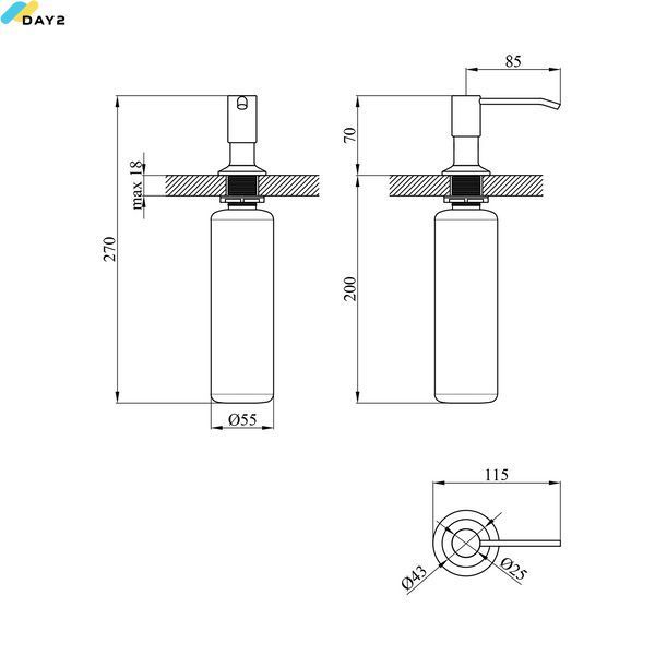 Дозатор для миючого засобу Kroner KRP Spender - 016 (CV026281) CV026281 фото