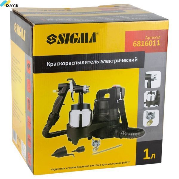 Фарборозпилювач електричний 450Вт 1.4/1.8мм HVLP (маляр) SIGMA (6816011) 6816011 фото
