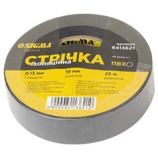 Стрічка ізоляційна ПВХ чорна 0.13мм&times;19мм&times;25м SIGMA (8413621) 8413621 фото