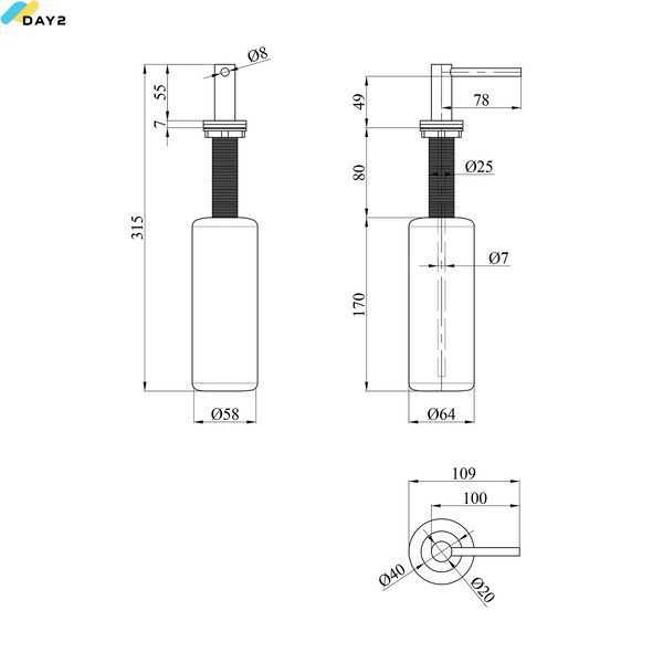 Дозатор для миючого засобу Kroner KRP Spender - ECG039 (CV030011) CV030011 фото