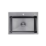 Кухонна мийка Kroner KRP Schwarze - 5843HM PVD (3.0/1.0 мм) CV022794 фото