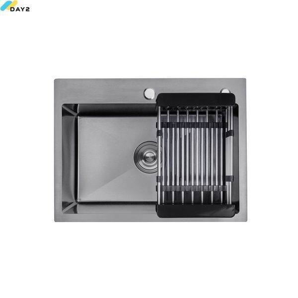 Кухонна мийка Kroner KRP Schwarze - 5843HM PVD (3.0/1.0 мм) CV022794 фото