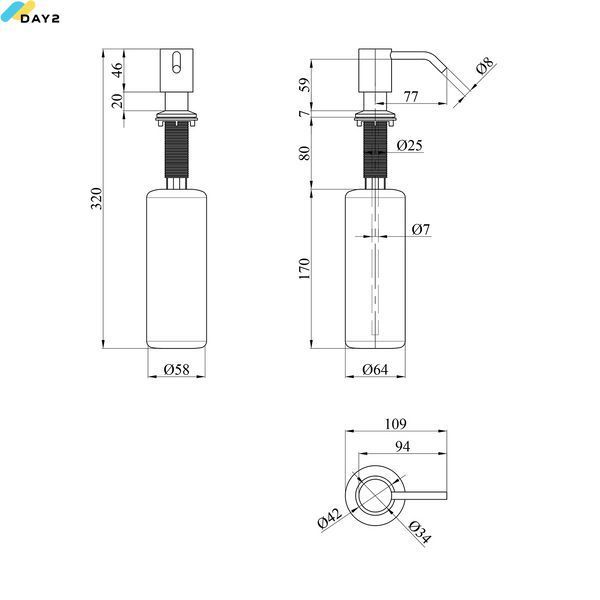 Дозатор для миючого засобу Kroner KRP Spender - ECG049 (CV030012) CV030012 фото