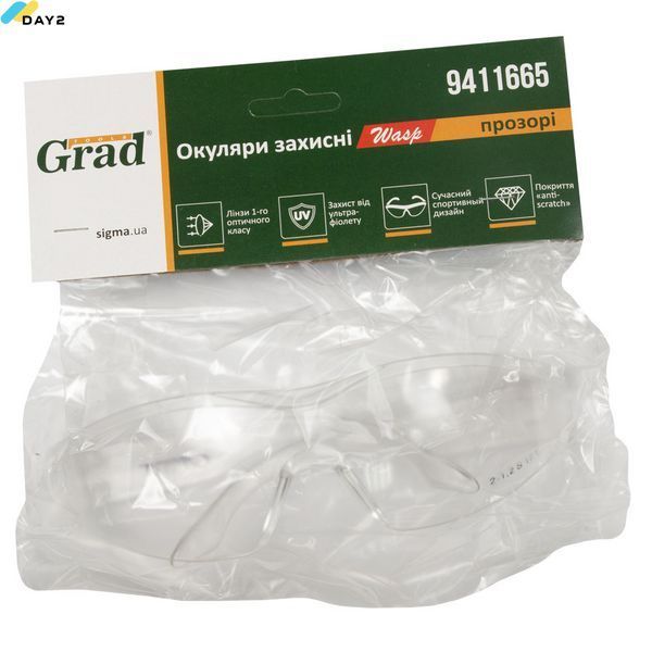 Окуляри захисні Wasp anti-scratch (прозорі) GRAD (9411665) 9411665 фото