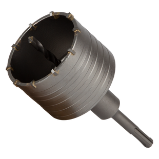 Коронка по бетону &Oslash;80&times;70мм 10 зубців + хвостовик 110мм SDS-plus GRAD (1514405) 1514405 фото
