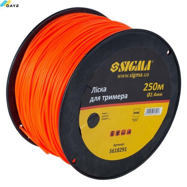 Ліска для тримера коло &Oslash;2.4мм 250м котушка SIGMA (5618291) 5618291 фото