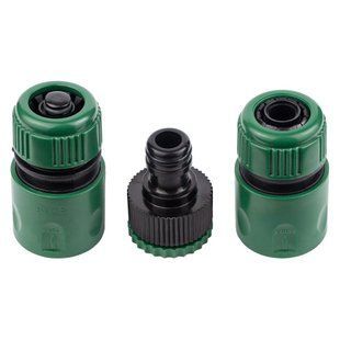 Набір конекторів 1/2"+адаптер в/р 1/2"&times;3/4" для шланга 1/2" (ABS) GRAD (5016155) 5016155 фото