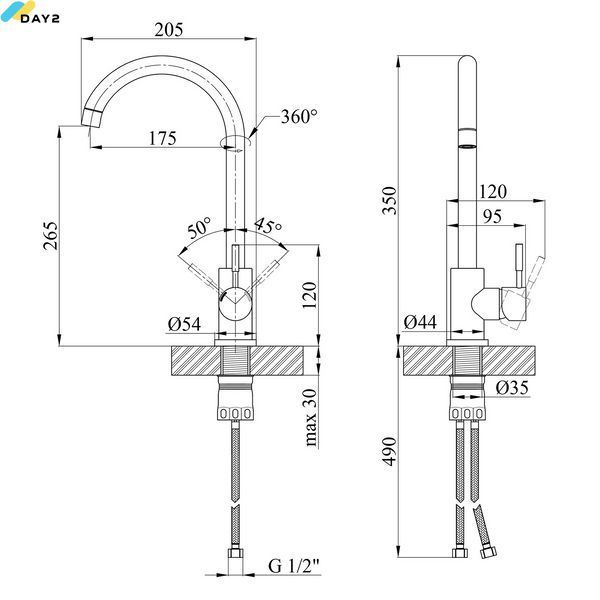 Змішувач для кухні Kroner KRP Edelstahl Klassisch - GRA035 (CV023005) CV023005 фото