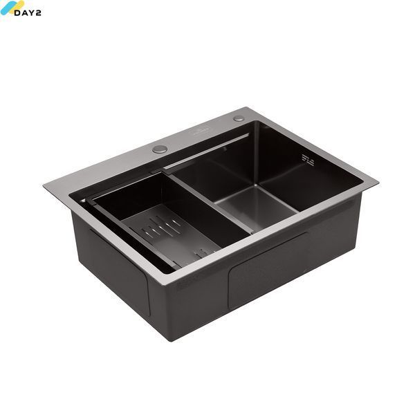 Кухонна мийка Kroner KRP Schwarze - 6350HM PVD (3.0/1.0 мм) CV031453 фото