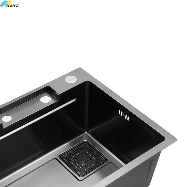 Кухонна мийка Kroner KRP Schwarze - SET7546HM PVD (3.0/0.7 мм) CV032277 фото