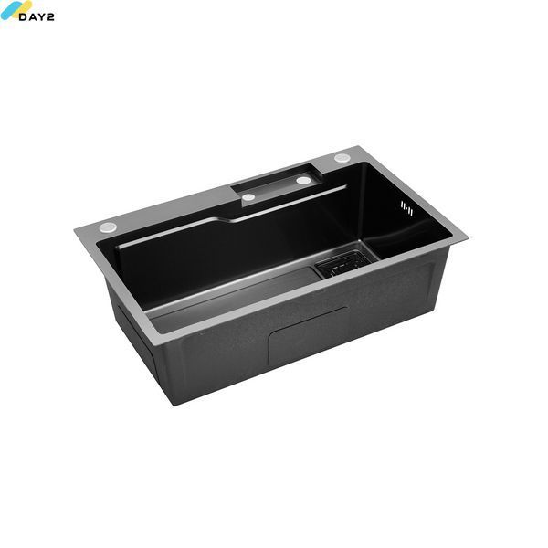 Кухонна мийка Kroner KRP Schwarze - SET7546HM PVD (3.0/0.7 мм) CV032277 фото
