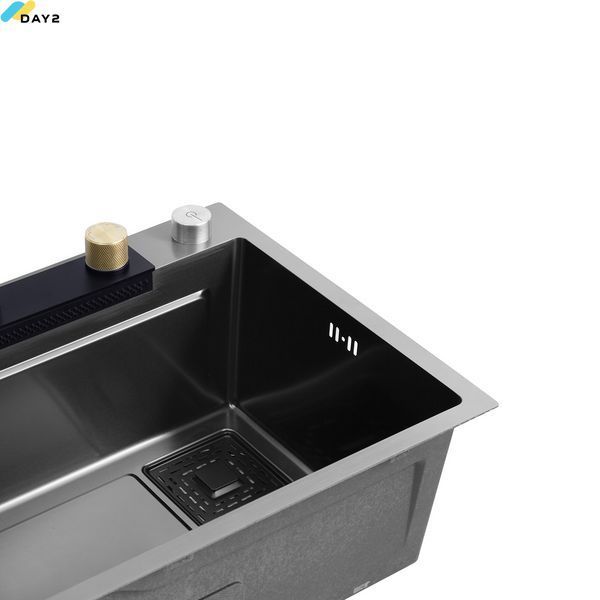 Кухонна мийка Kroner KRP Schwarze - SET7546HM PVD (3.0/0.7 мм) CV032277 фото