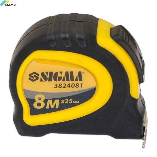 Рулетка магнітна обгумована з автостопом 8м&times;25мм SIGMA (3824081) 3824081 фото