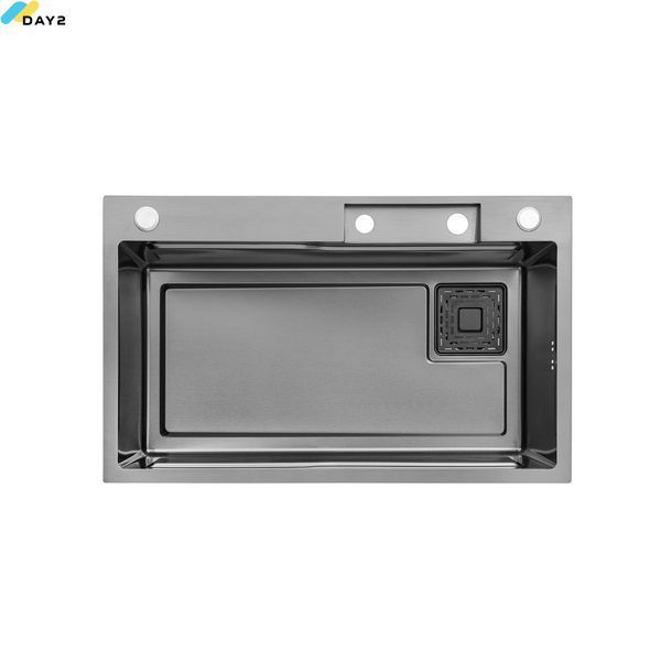 Кухонна мийка Kroner KRP Schwarze - SET7546HM PVD (3.0/0.7 мм) CV032277 фото