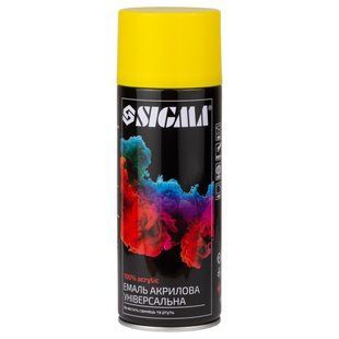 Емаль аерозольна акрилова 400мл RAL 1021 канарково-жовтий глянець SIGMA (2737021) 2737021 фото