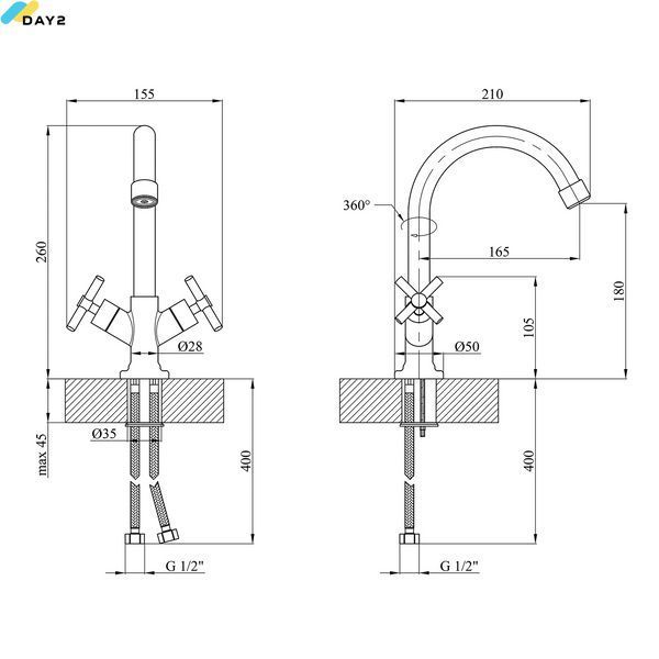 Змішувач для кухні Kroner KRM Aller - C030 (CV012064) CV012064 фото