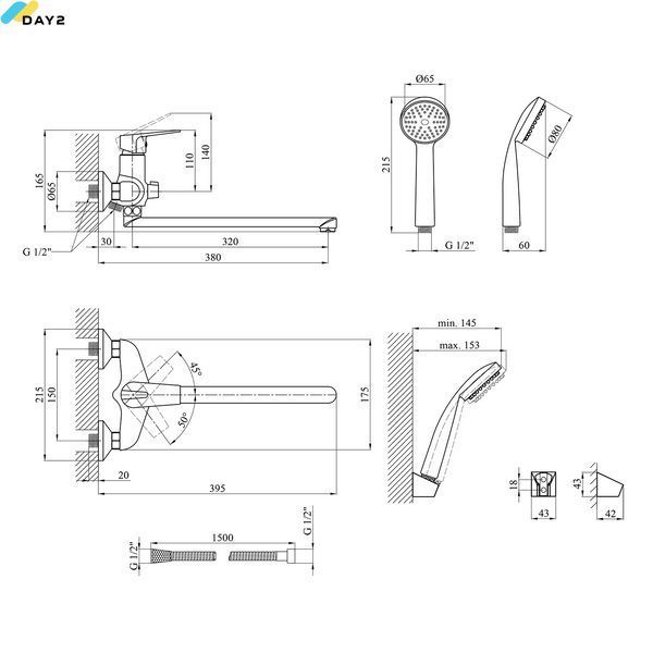 Змішувач для ванни Kroner KRM Odra - C071 (CV019458) CV019458 фото