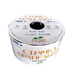 Стрічка крапельна з плоским емітером &Oslash;16мм 30см 6міл 1.38л 500м FLORA (5076304) 5076304 фото