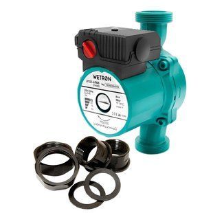Насос циркуляційний 75Вт Hmax 4м Qmax 40л/хв &Oslash;1 1/2" 180мм зел+гайки &Oslash;1 WETRON LР525&ndash;4/180С (774312) 774312 фото