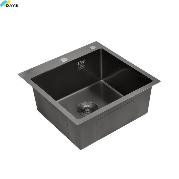 Кухонна мийка Kroner KRP Schwarze - 4545HM PVD (3.0/1.0 мм) CV033856 фото