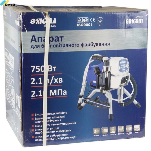 Апарат для безповітряного фарбування 750Вт 2.1л/хв 210бар Profi SIGMA (6816601) 6816601 фото
