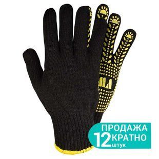 Рукавички трикотажні з крапковим ПВХ покриттям р10 Універсал (чорні) SIGMA (9442651) 9442651 фото