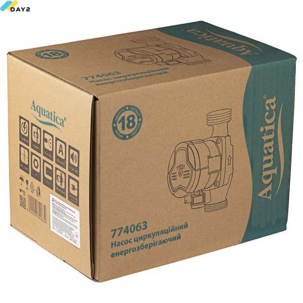 Насос циркуляційний енергозберігаючий 5-60Вт Hmax 8м Qmax 63л/хв &Oslash;1&frac12;" 180мм + гайки &Oslash;1" AQUATICA GPA25-8/180 III (774063) 774063 фото