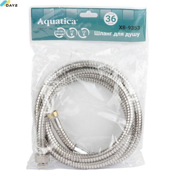 Шланг для душа 1/2" SS розтяжний з підшипником 150-180см AQUATICA XB-9353 (9792040) 9792040 фото