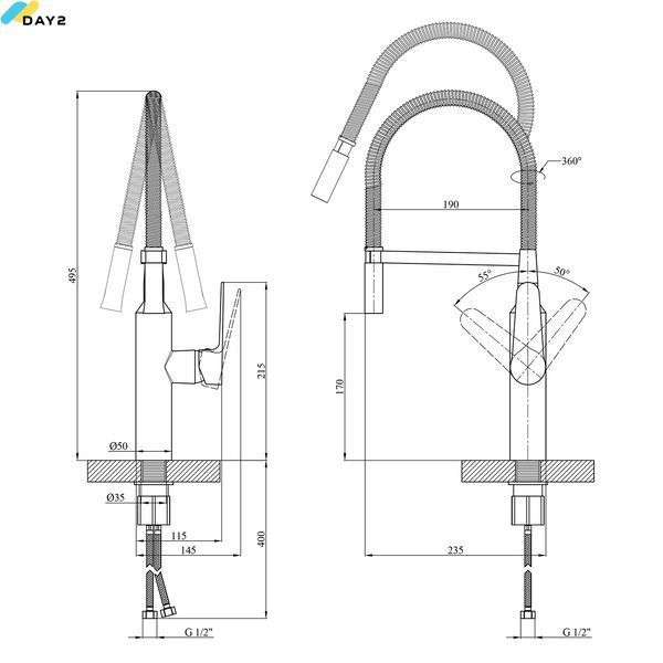 Змішувач для кухні Kroner KRP K&uuml;che - C035 (CV020012) CV020012 фото