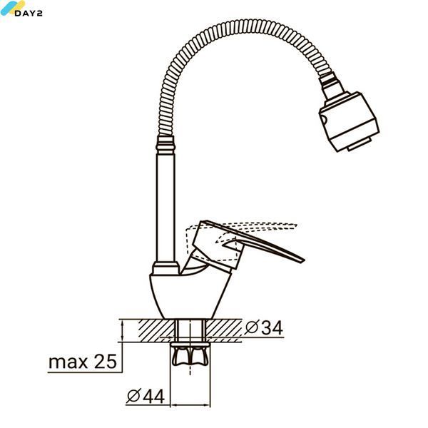 Змішувач ML &Oslash;40 для кухні гусак гофрований на гайці AQUATICA ML-4B644C (9746120) 9746120 фото