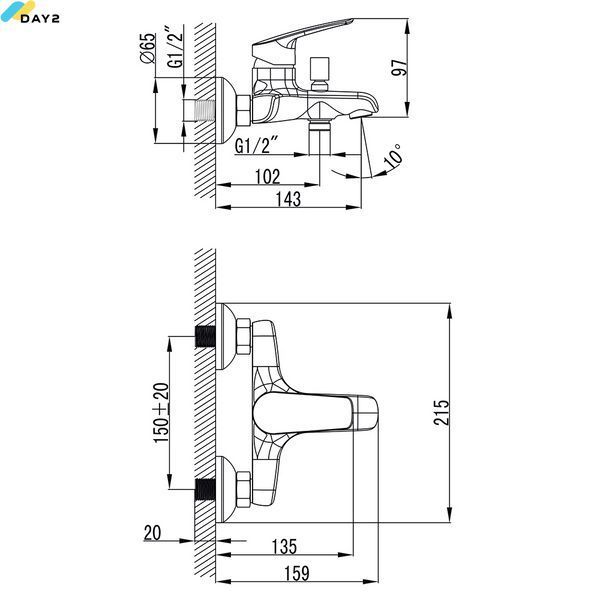 Змішувач SERIO &Oslash;35 для ванни литий CORSO DC-1C146C (9626200) 9626200 фото