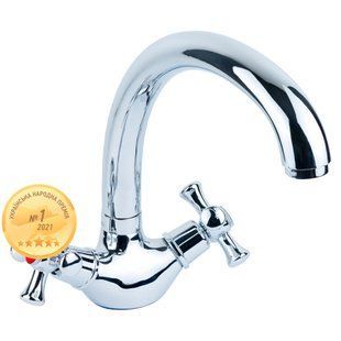 Змішувач PL 1/2" для кухні гусак вухо на гайці AQUATICA PL-4B155C (9777110) 9777110 фото