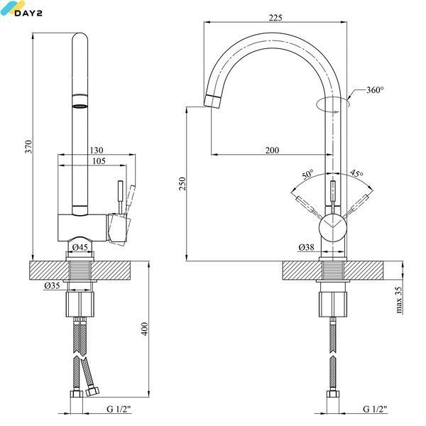 Змішувач для кухні Kroner KRM Mosel - S035 (CV020613) CV020613 фото