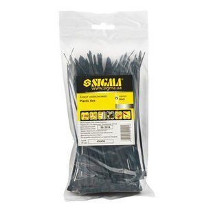Хомут нейлон 2.5&times;150мм 100шт (чорний) SIGMA (2502051) 2502051 фото