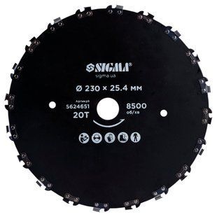 Диск для тримера &Oslash;230&times;25.4мм 20Т ланцюговий SIGMA (5624651) 5624651 фото